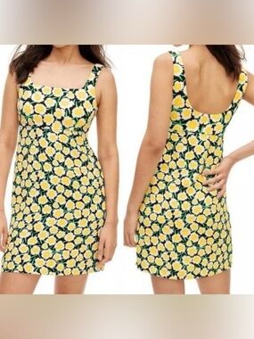 Diane Von Furstenberg Yellow, White & Green Floral Dress